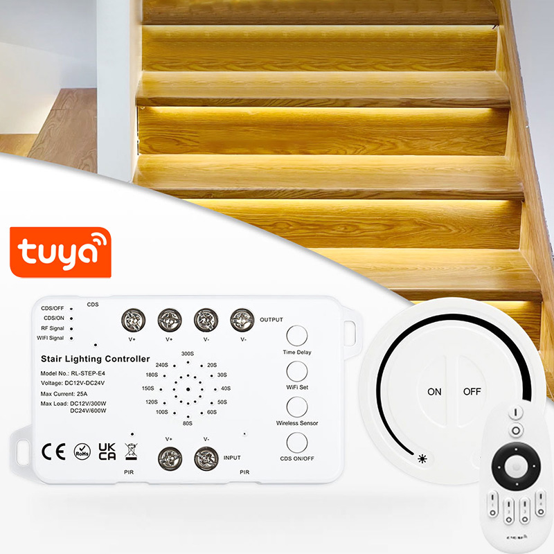 RF WiFi Tuya Smart APP Wireless Motion Sensor Stair Lights LED Controller